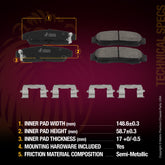 WHAT'S IN THE KIT: 1x Front Semi-Metallic Brake Pad Set D787, 1x Rear Semi-Metallic Brake Pad Set D536